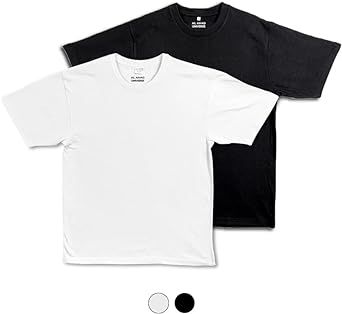 Al-Ahad Tshirts for Men 100% Cotton Breathable Casual Classic Fit Short Sleeves Crew Neck Mens Shirt, Black & White