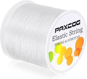Paxcoo 1mm Elastic Bracelet String Cord Stretch Bead Cord for Jewelry Making and Bracelet Making White