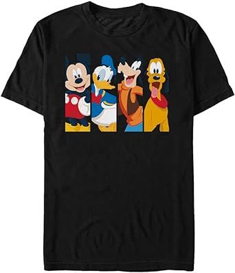 Disney Big Classic Mickey Bro Time Men's Tops Short Sleeve Tee Shirt, Black, 4X-Large