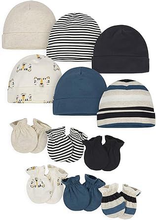 Onesies Brand Unisex Baby 12-piece Cap and Mitten Set