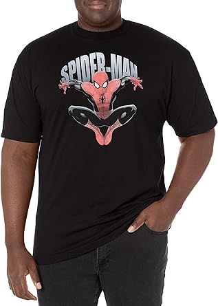 Marvel Big & Tall Classic Pop Color Spiderman Men's Tops Short Sleeve Tee Shirt