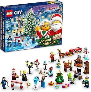 LEGO City 2023 Advent Calendar 60381 Christmas Holiday Countdown Playset, Gift Idea to Countdown to Adventure with Daily Collectible Surprises